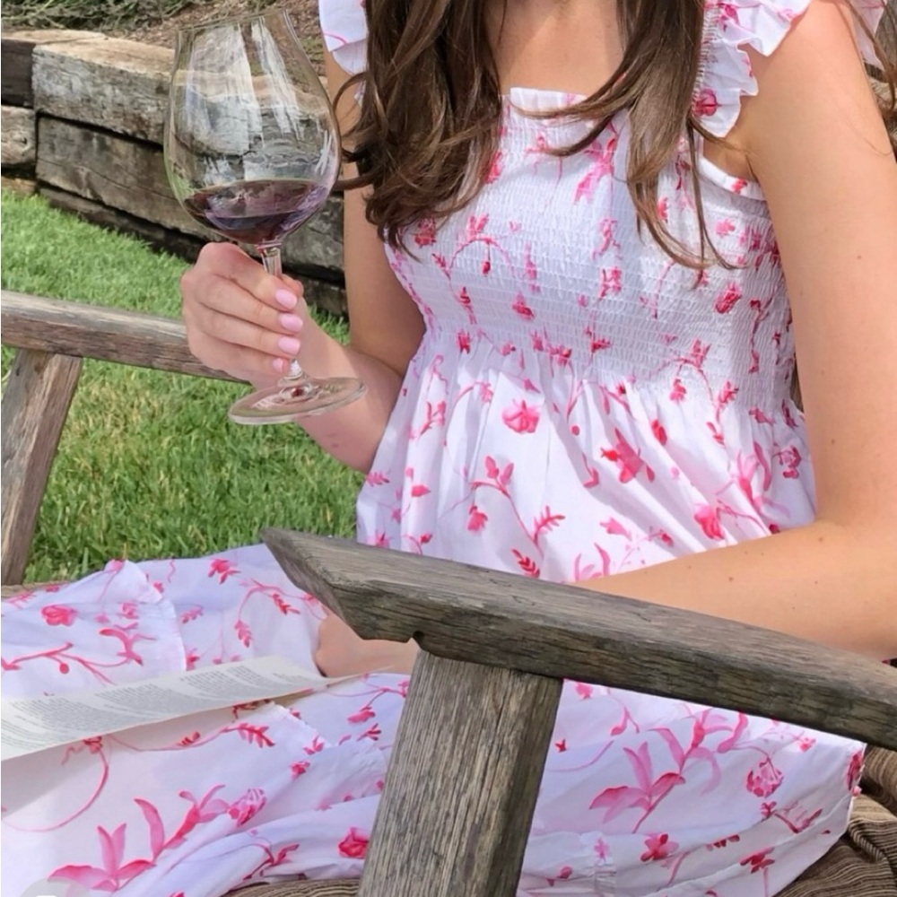 Floral Pink and White Sundress